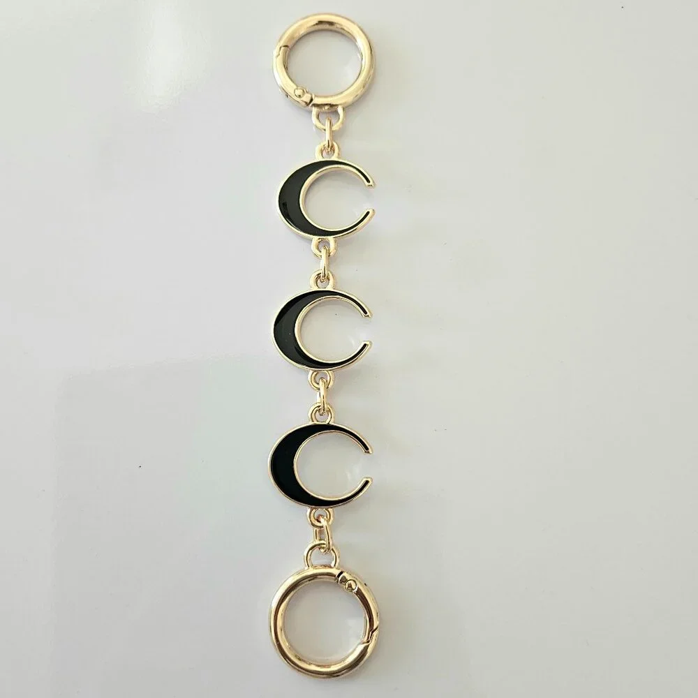 Handbag Purse Chain Handle Strap Crossbody Extender "C' - Gold Tone/Black - Picture 1 of 3